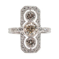 1.82 Carat Certified Round Brilliant Diamond 18 Carat Gold Art Deco Style Ring