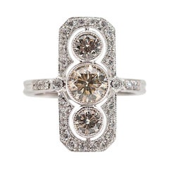 1,82 quilates de diamante brillante redondo certificado Anillo de oro de 18 quilates estilo art déco