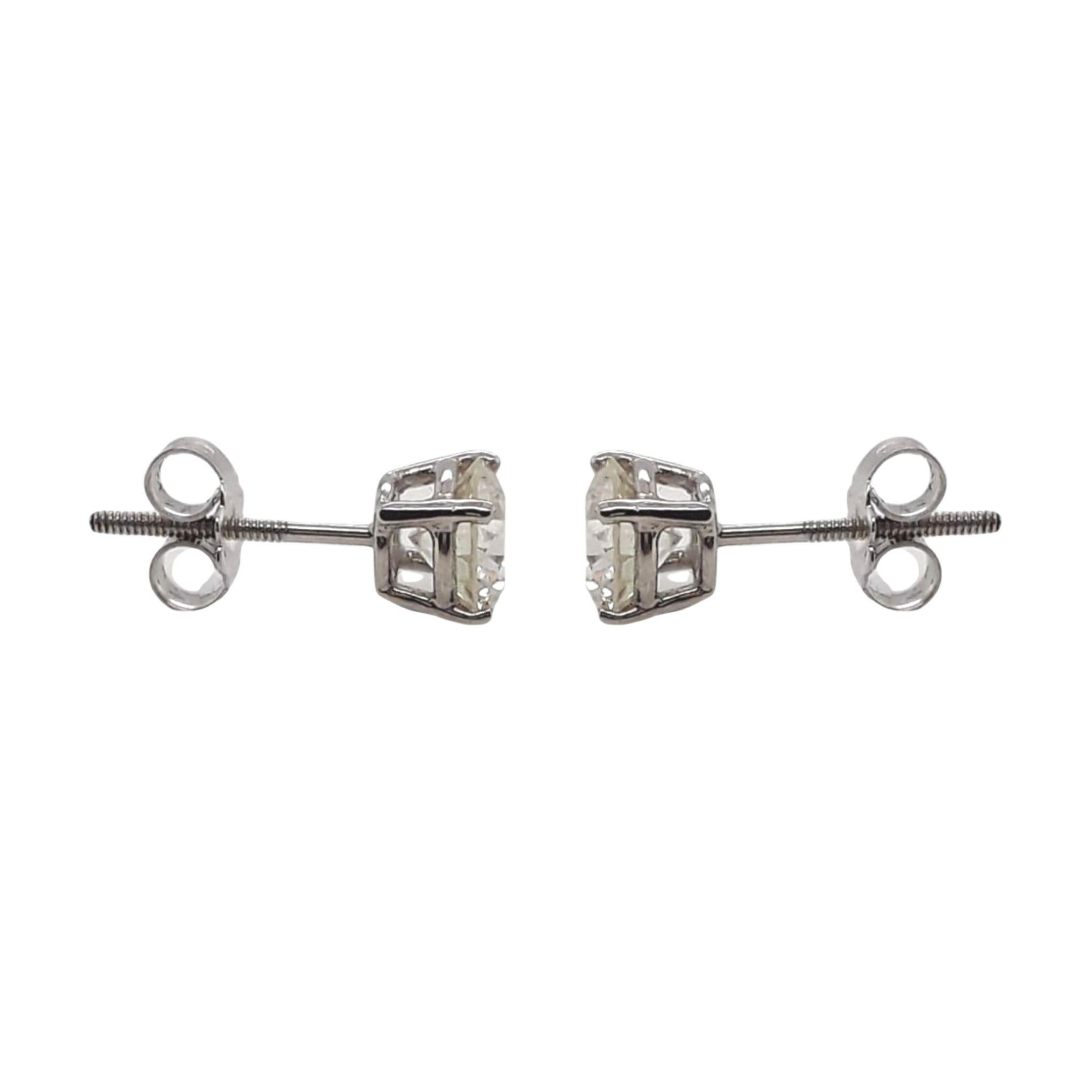 Brilliant Cut 1.82 Carat Diamond Stud Earrings