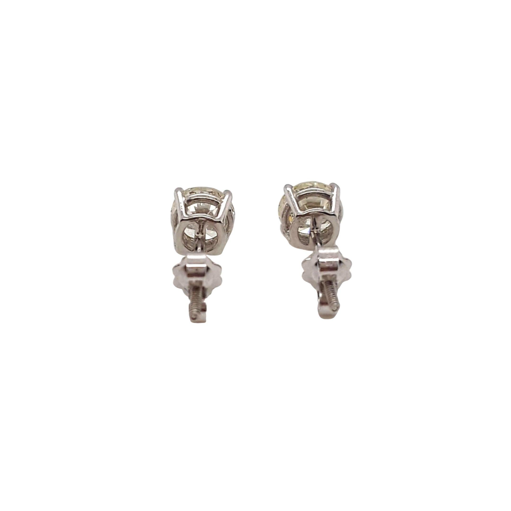 1.82 Carat Diamond Stud Earrings In New Condition In Miami, FL