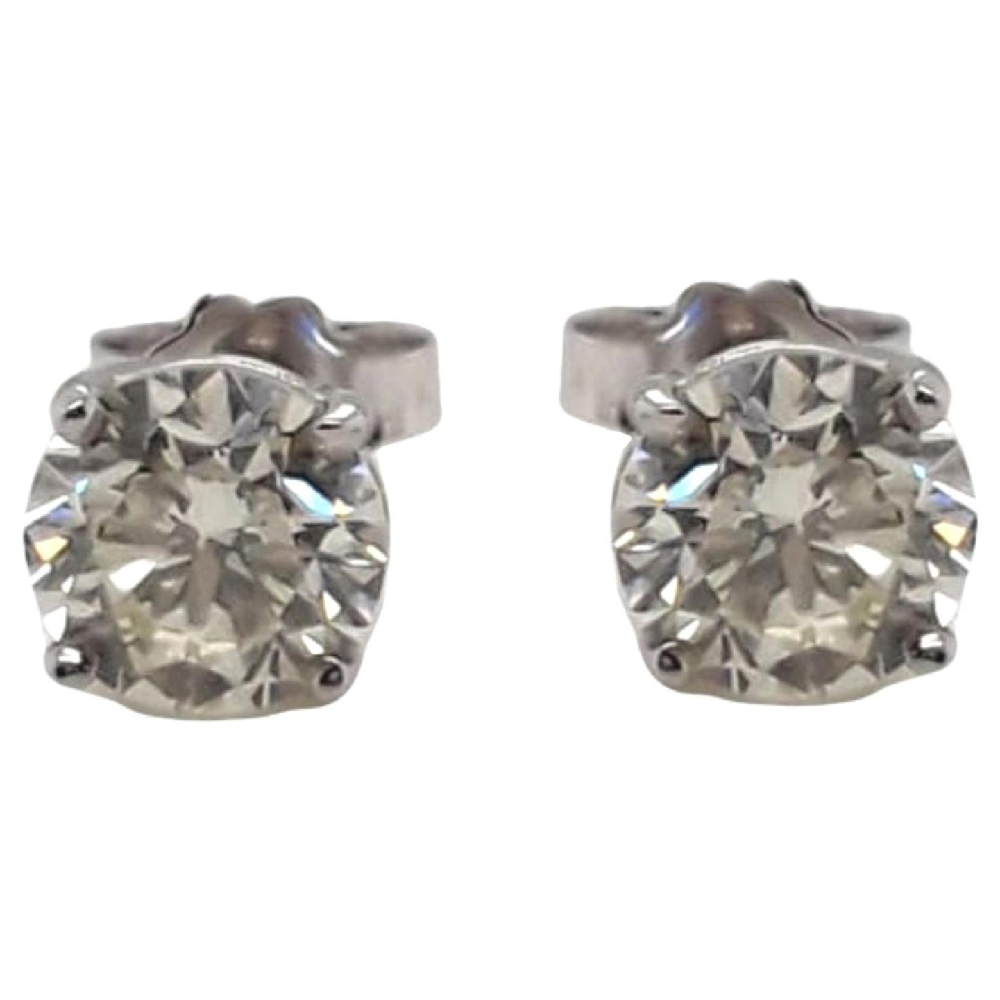 1.82 Carat Diamond Stud Earrings