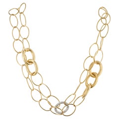 1.82 Carat Diamond Yellow Gold Open Link Chain Necklace