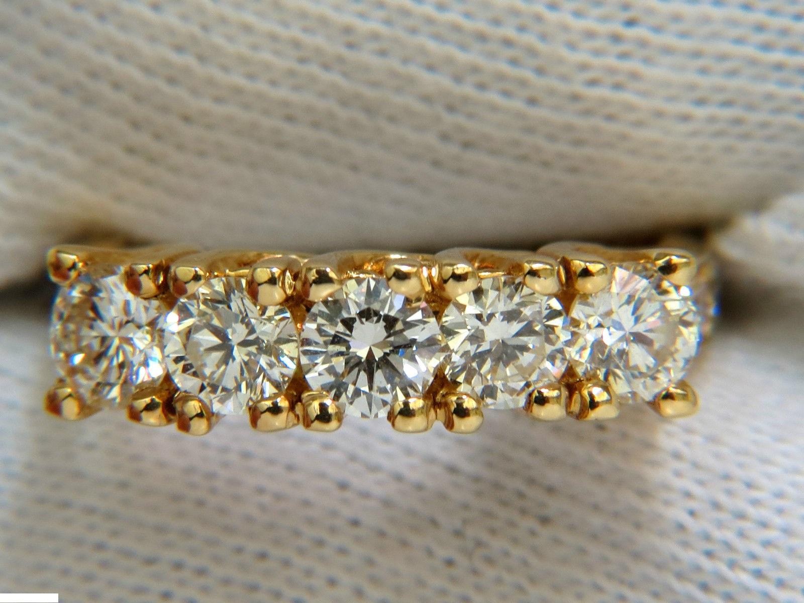 1.82 Carat Diamonds Band Ring with Pave on Shoulders Raised 14 Karat In New Condition For Sale In New York, NY