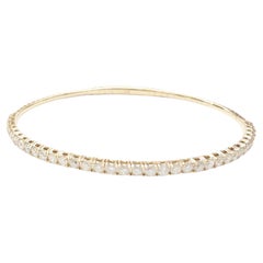 1.82 Carat Flexible Bangle Natural Diamond Yellow Gold 14 Karat