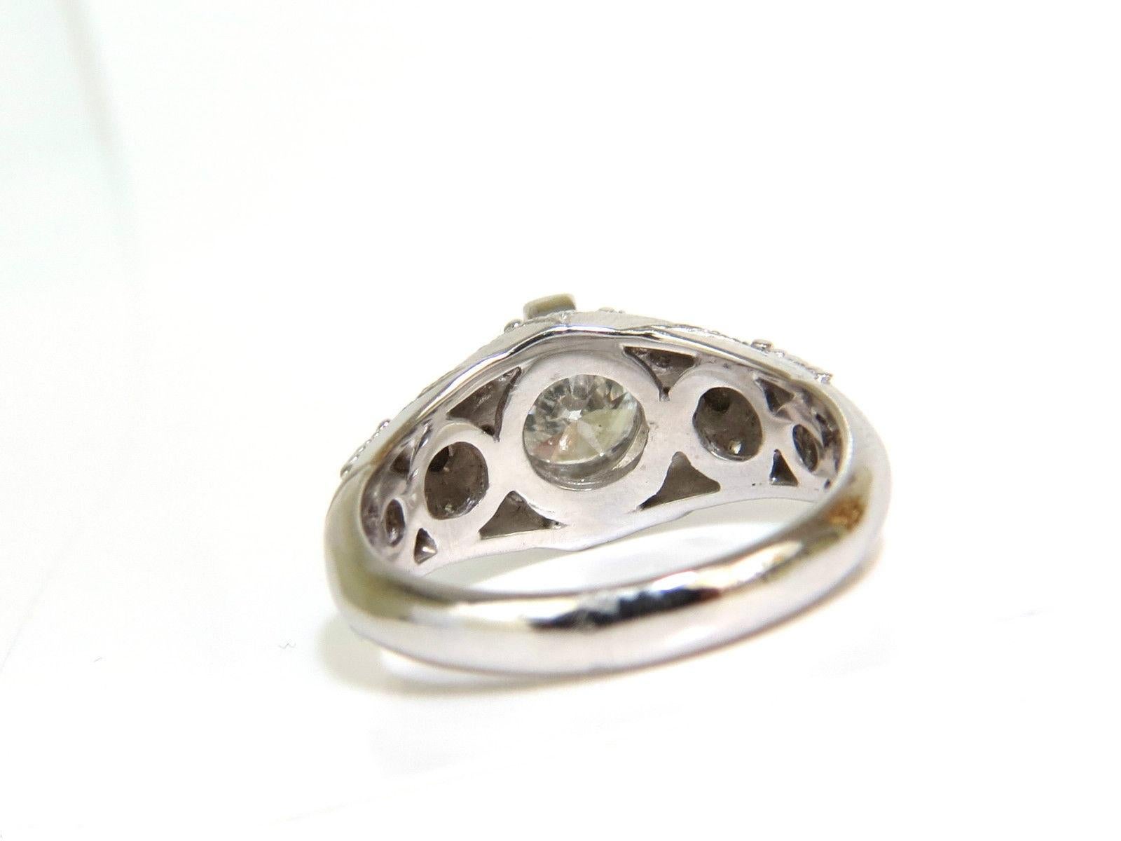 1.82 Carat Full Brilliant Round Diamond Ring 14 Karat A+ Art Deco 2