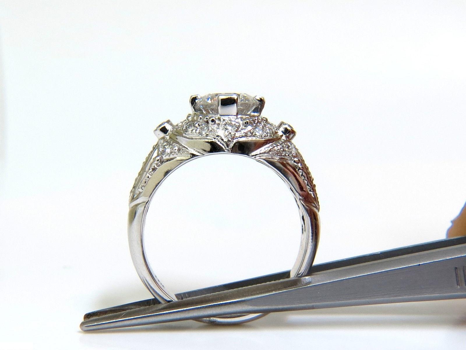 1.82 Carat Full Brilliant Round Diamond Ring 14 Karat A+ Art Deco 3