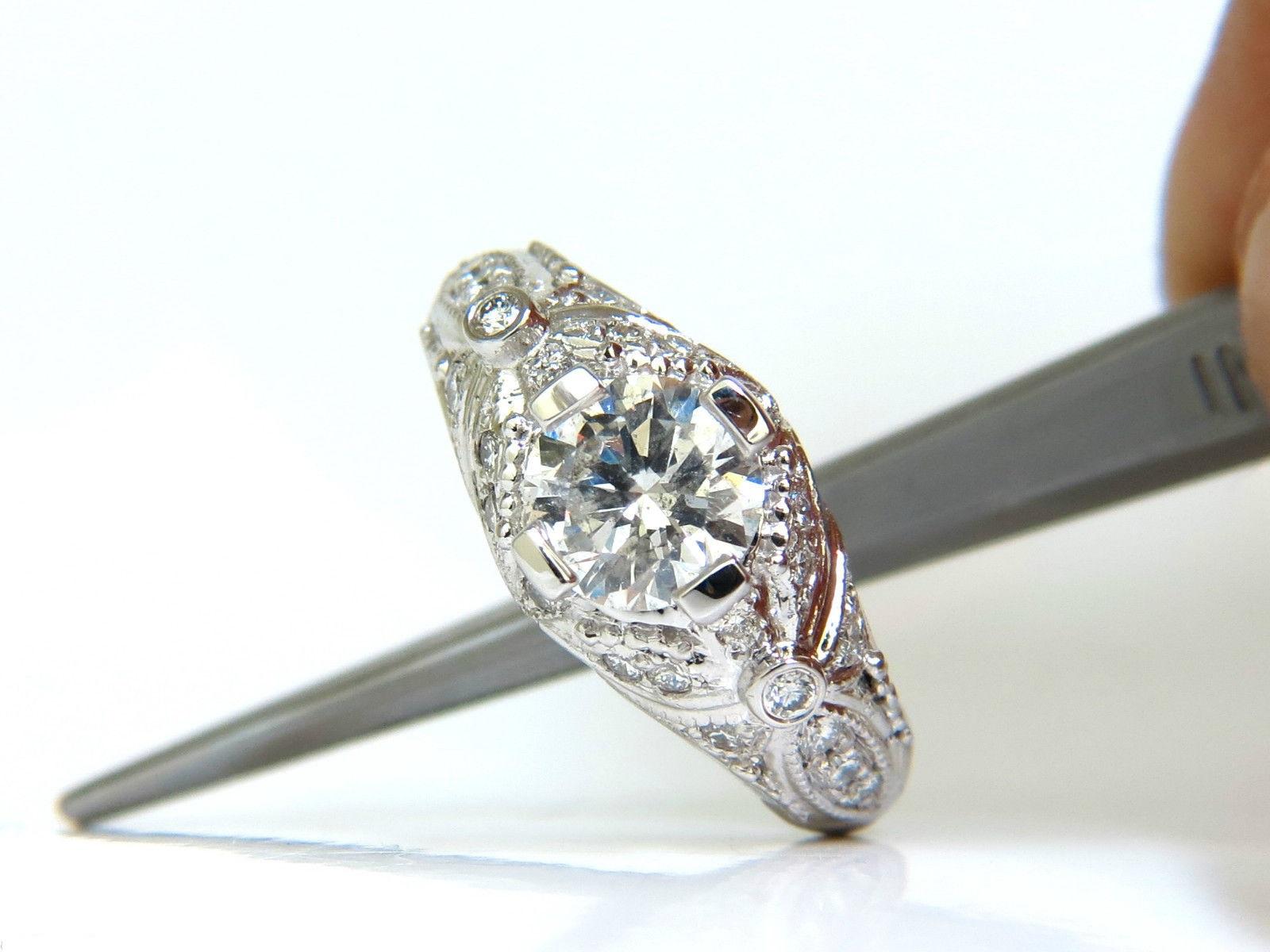 1.82 Carat Full Brilliant Round Diamond Ring 14 Karat A+ Art Deco 4
