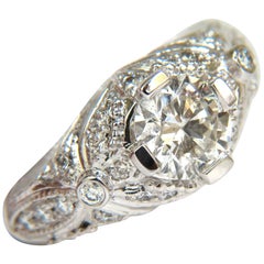 1.82 Karat Vollbrillant Rund Diamant Ring 14 Karat A+ Art Deco