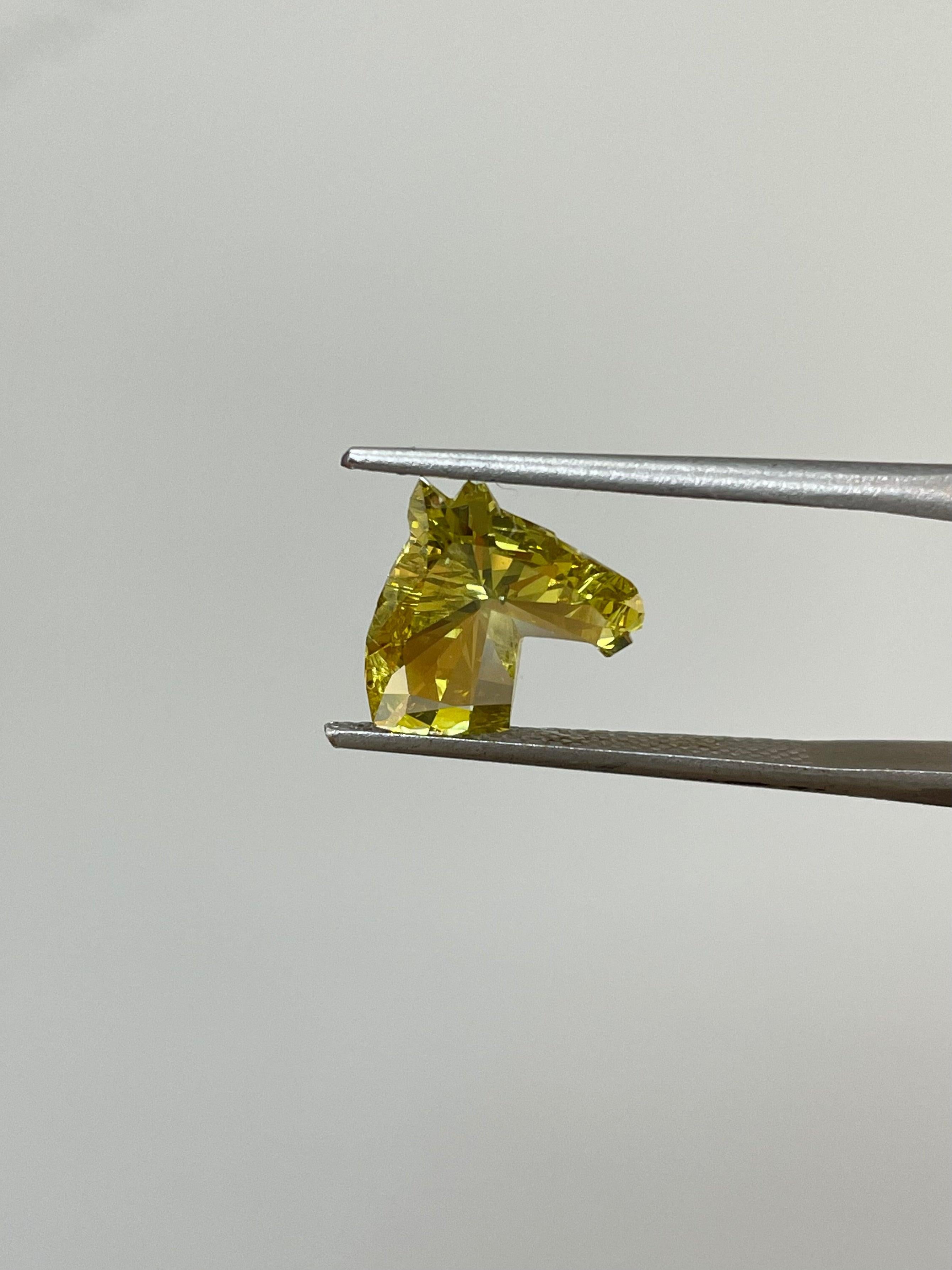 Mixed Cut 1.82 Carat Horse Brilliant Gia Certified Fancy Deep Brownish Greenish Yellow Si1
