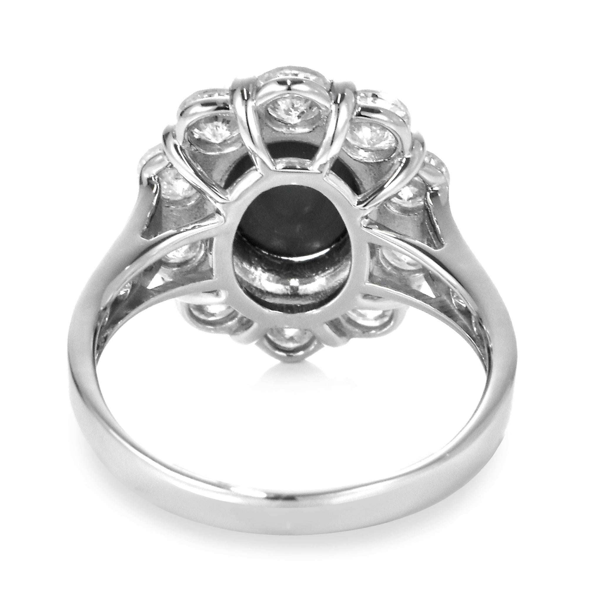 1.82 Carat Natural Australian Lightning Ridge Black Opal Ring Made in Platinum For Sale 3