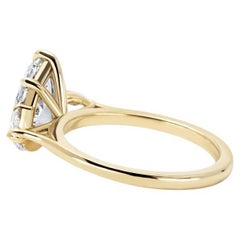 1.82 Carat Pear Statement Brilliant White 14K White Gold Refined Light