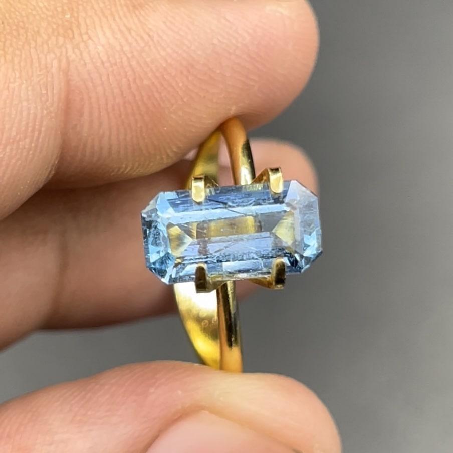 This Beautiful 1.82 Carat Intense Blue Aquamarine was acquired in Thailand as a rough piece of gemstone. We cut this piece with the help of professional gem cutters in Peshawar. It will make a beautiful piece Ring for anyone.  