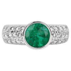 1.82 Carat Round Brilliant Statement 18K White Gold Refined Light