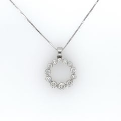1.82 Carat Round Diamond Circle of Life Pendant Necklace