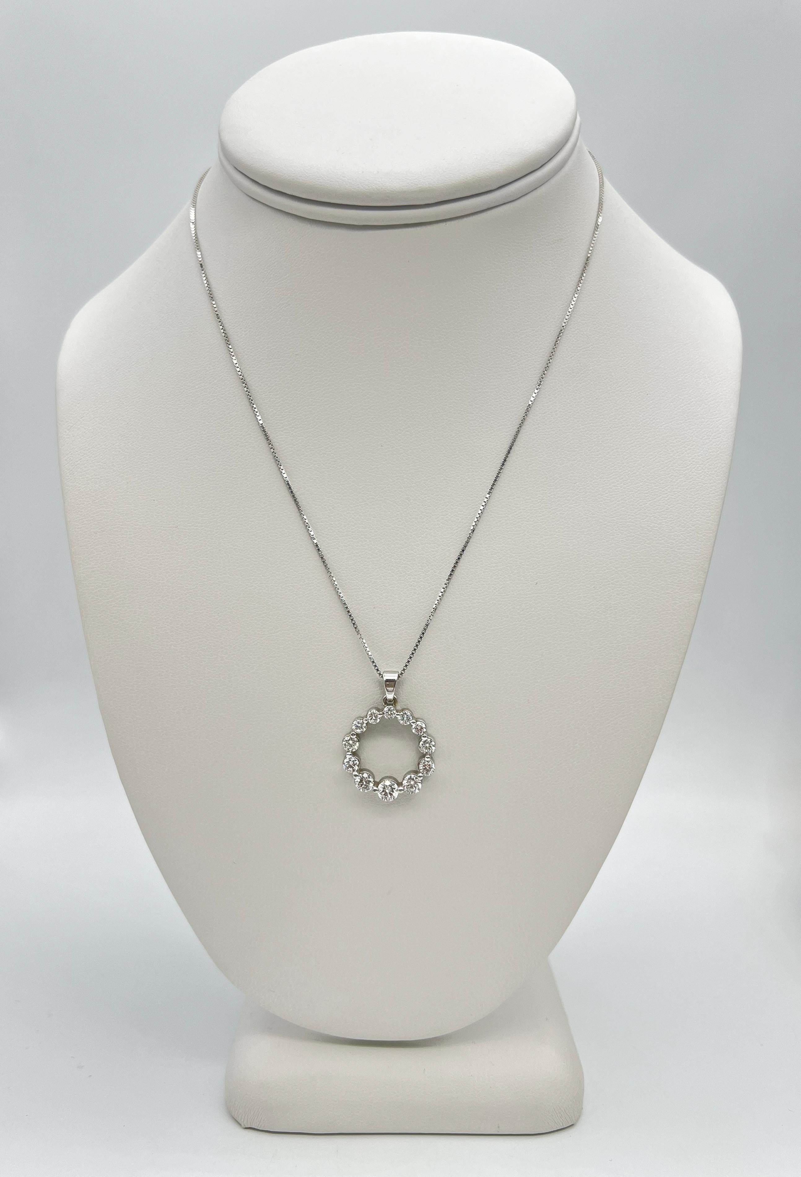 1.82 Carat Round Diamond Circle of Life Pendant Necklace In New Condition For Sale In New York, NY