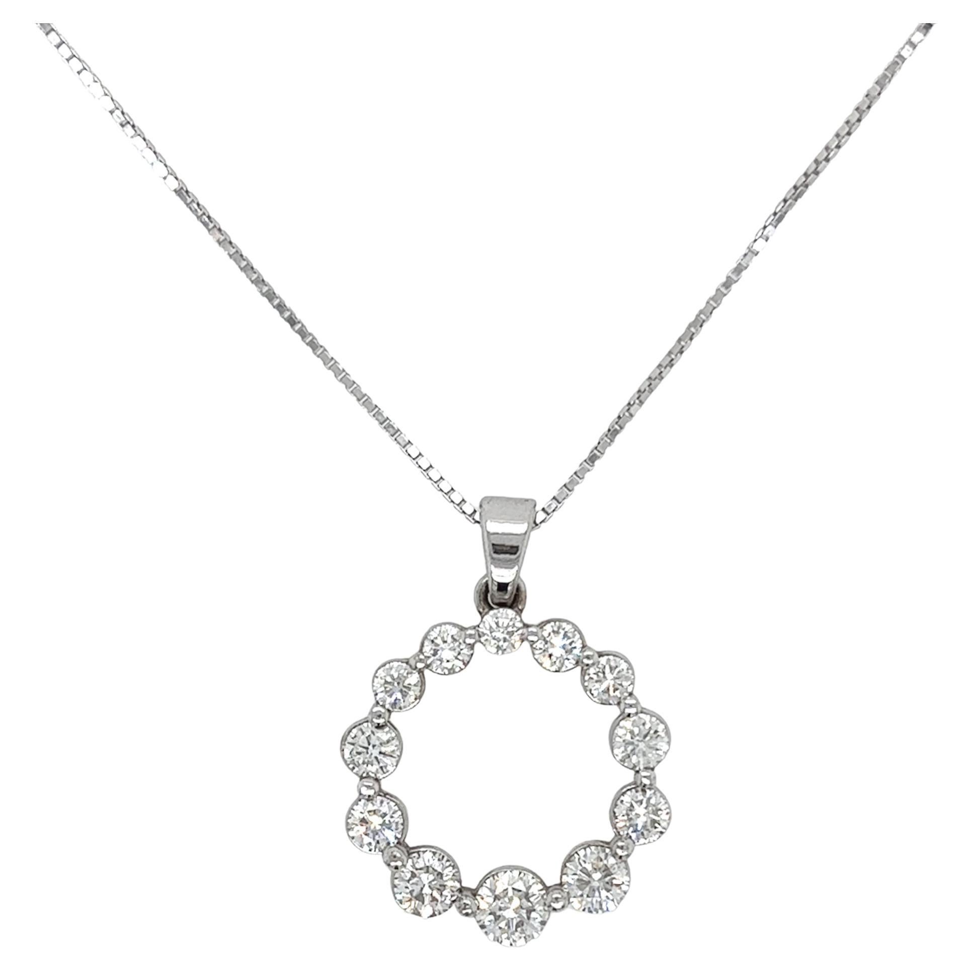 1.82 Carat Round Diamond Circle of Life Pendant Necklace For Sale