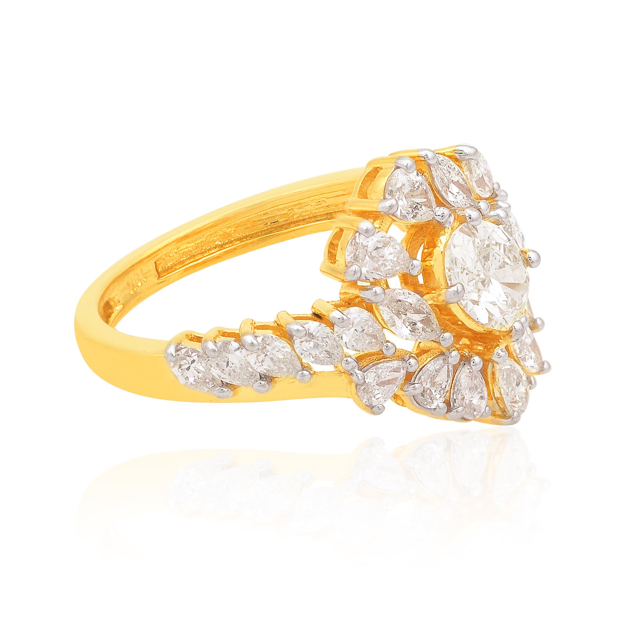 Item Code :- SER-2965
Gross Wt. :- 4.48 gm
18k Solid Yellow Gold Wt. :- 4.12 gm
Natural Diamond Wt. :- 1.82 Ct. ( AVERAGE DIAMOND CLARITY SI1-SI2 & COLOR H-I )
Ring Size :- 7 US & All size available

✦ Sizing
.....................
We can adjust most