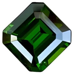 1.82 carats Green Chrome Loose Tourmaline Emerald Cut Natural Tanzanian Gemstone