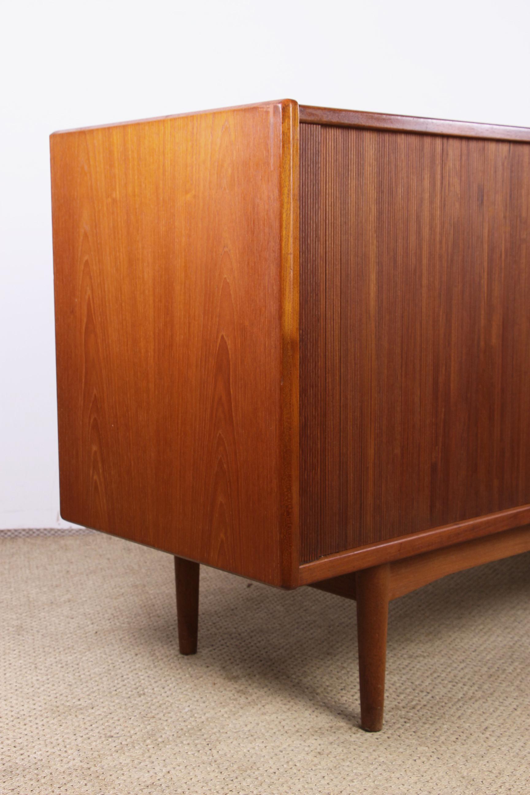 Danish Teak Sideboard with Curtain Doors by Poul Hundevad, 1960 9