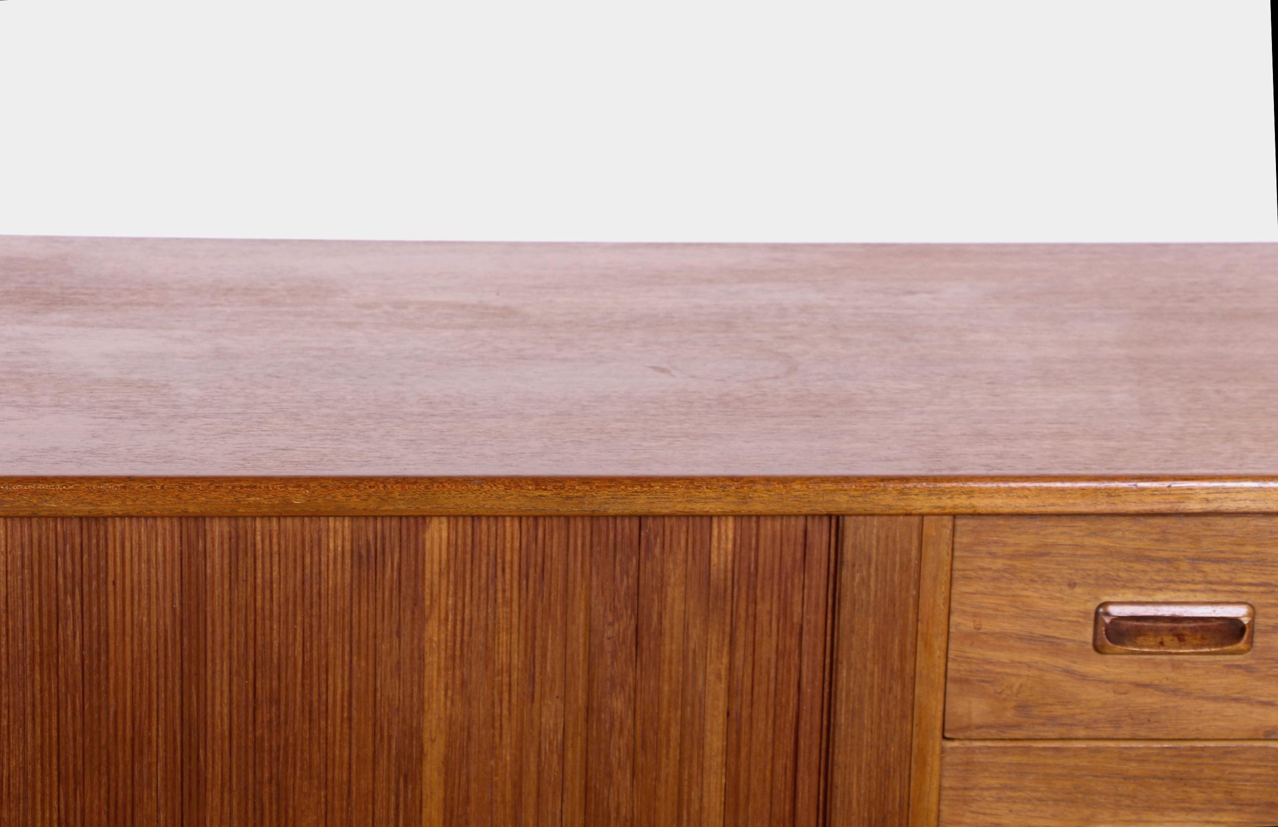 Danish Teak Sideboard with Curtain Doors by Poul Hundevad, 1960 13