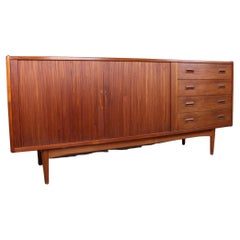 Danish Teak Sideboard with Curtain Doors by Poul Hundevad, 1960