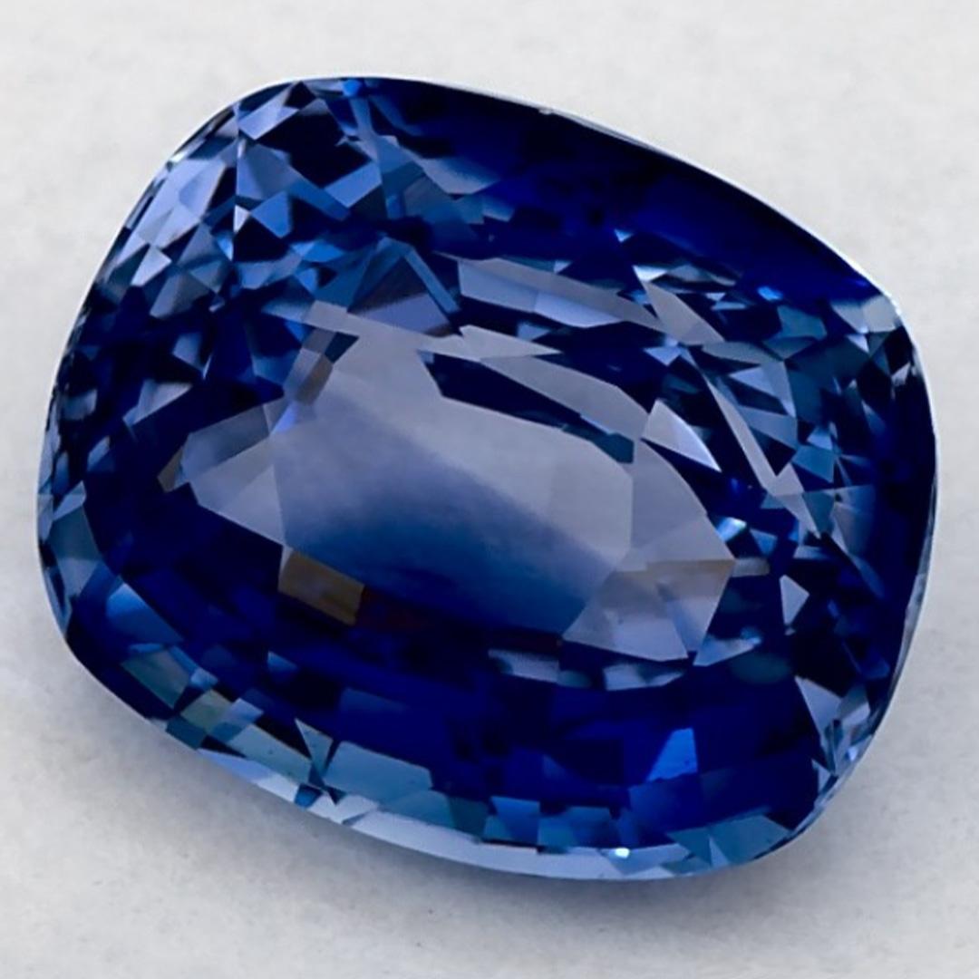 1.82 Karat blauer Saphir Cushion zertifiziert loser Edelstein (Kissenschliff) im Angebot