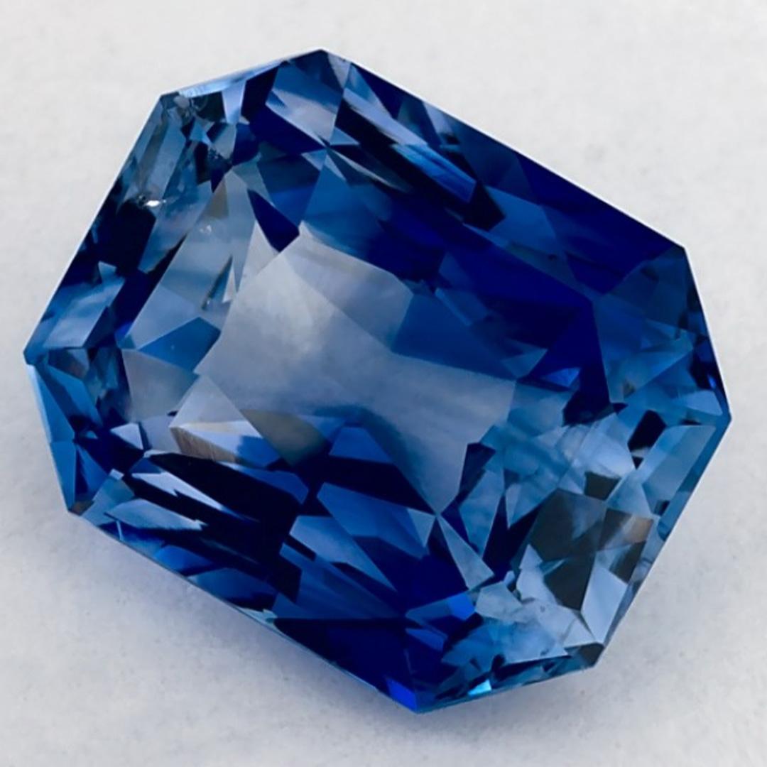 1.82 Ct Blue Sapphire Octagon Cut Loose Gemstone In New Condition For Sale In Fort Lee, NJ