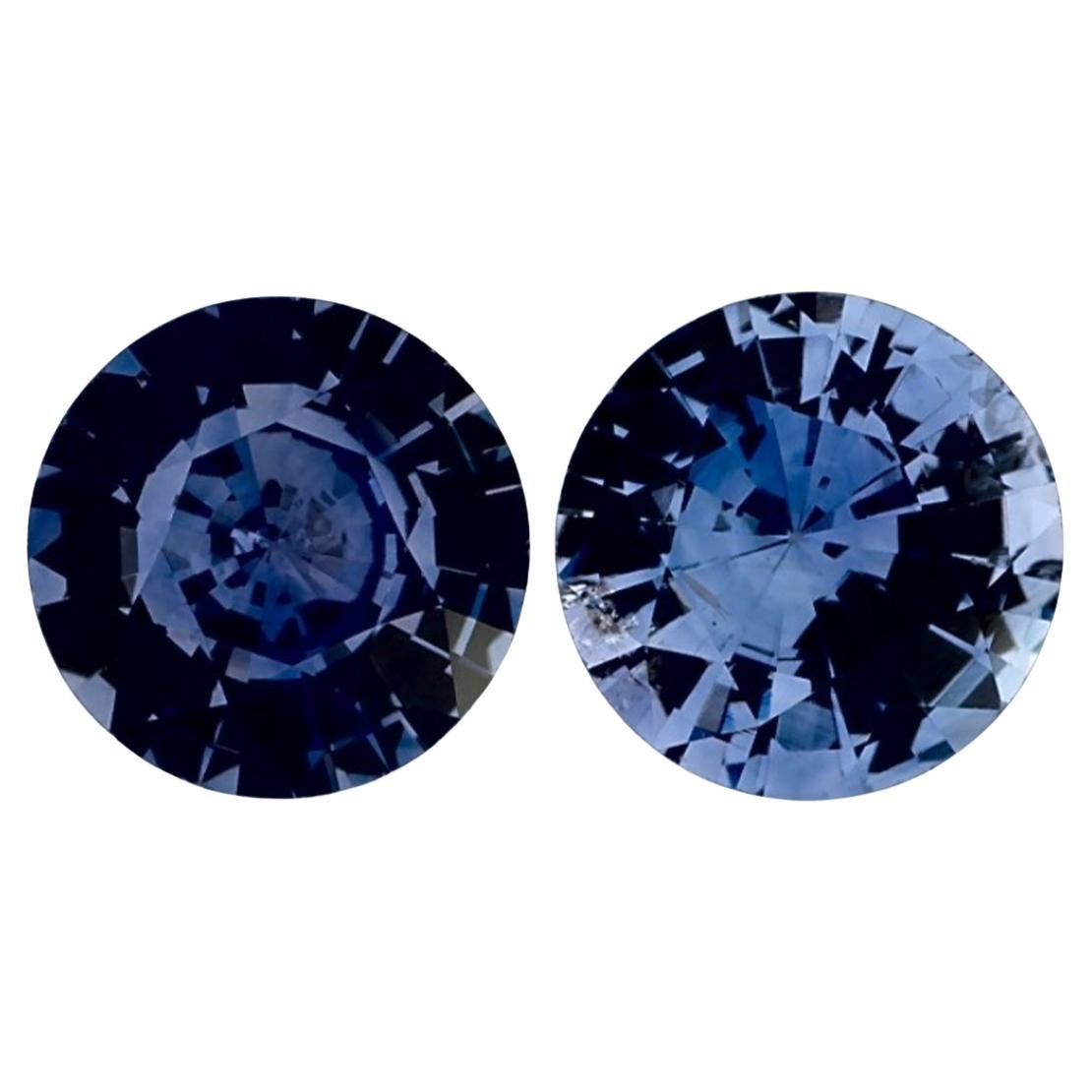 1.82 Ct Blue Sapphire Round Loose Gemstone For Sale