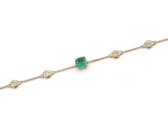 1.82 Ct Emerald Diamond 18 K Yellow Gold Bracelet