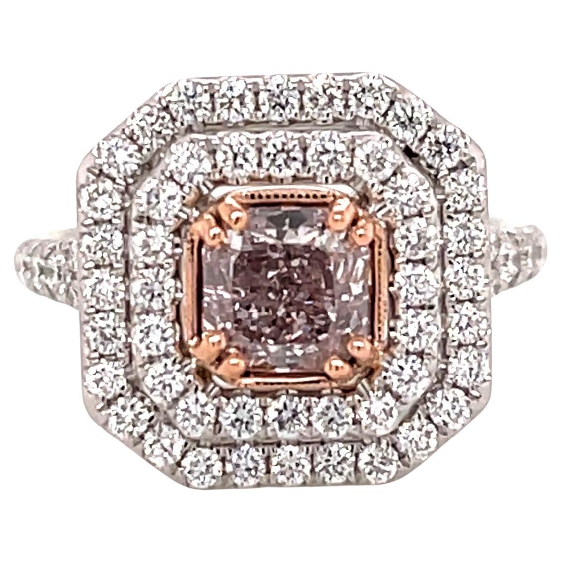 1.82 Cts Natural Fancy Pink Diamond Ring