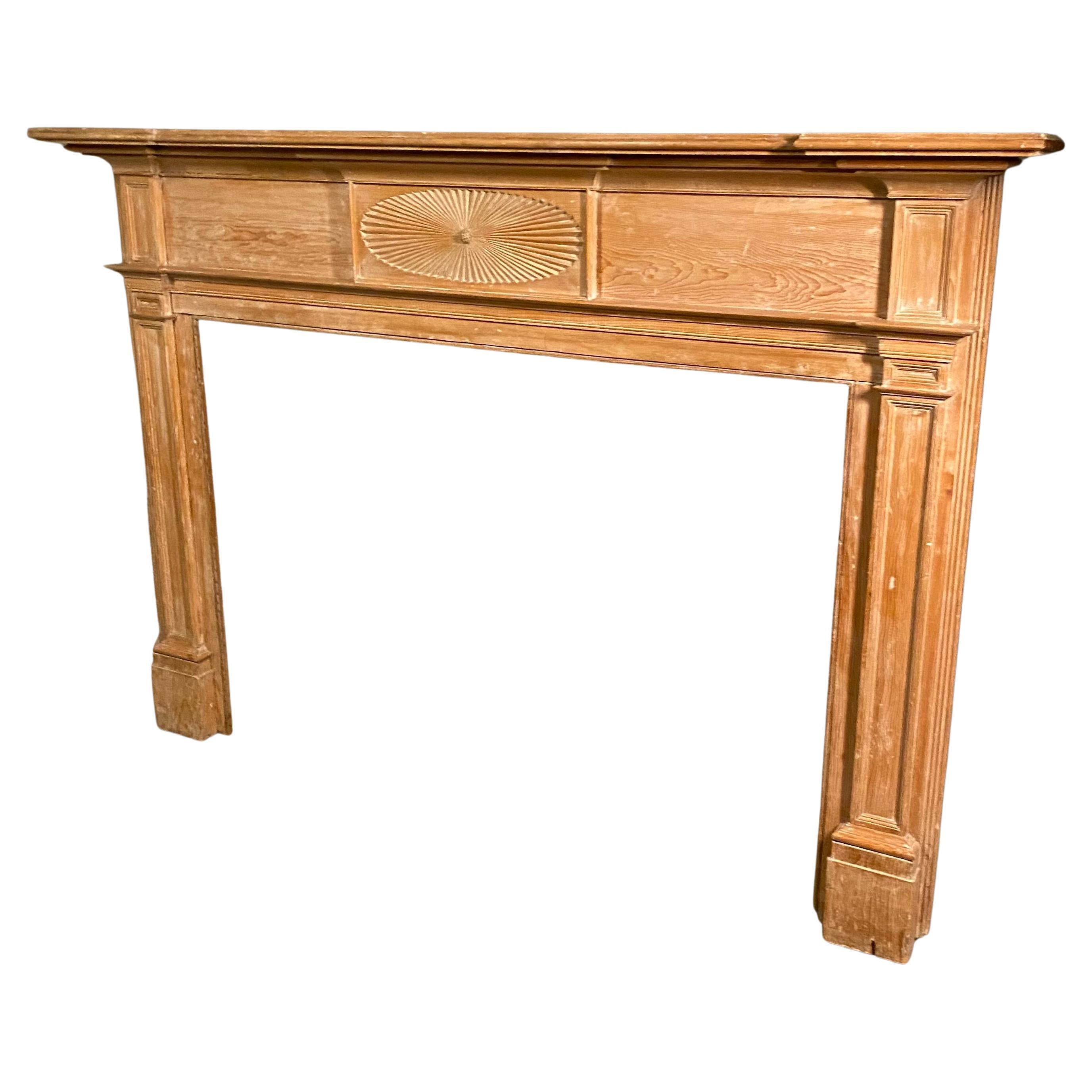 1820 American Federal Pine Fireplace Mantle