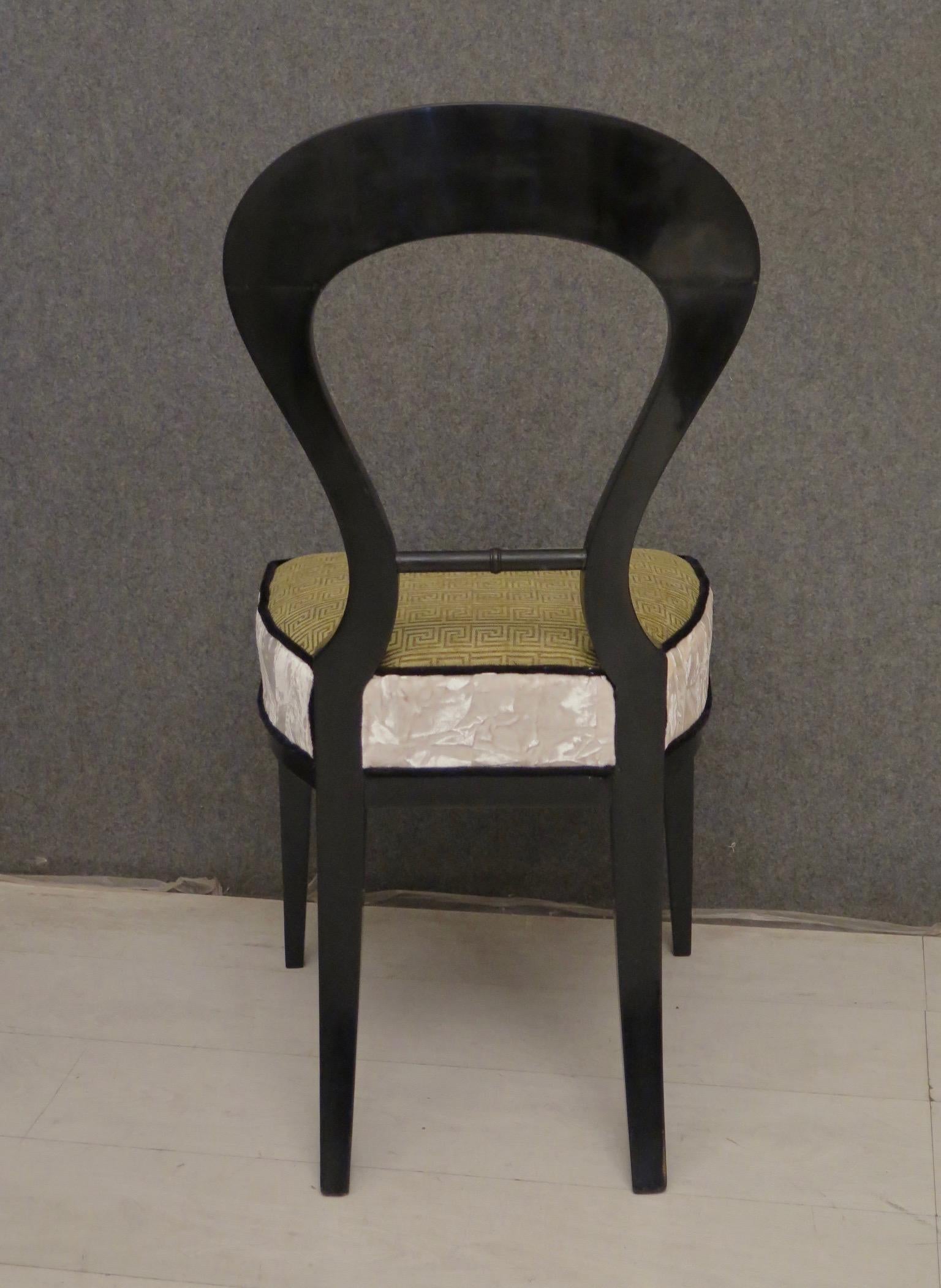 1820 Biedermeier Black Shellac and Velvet Austrian Chairs 10