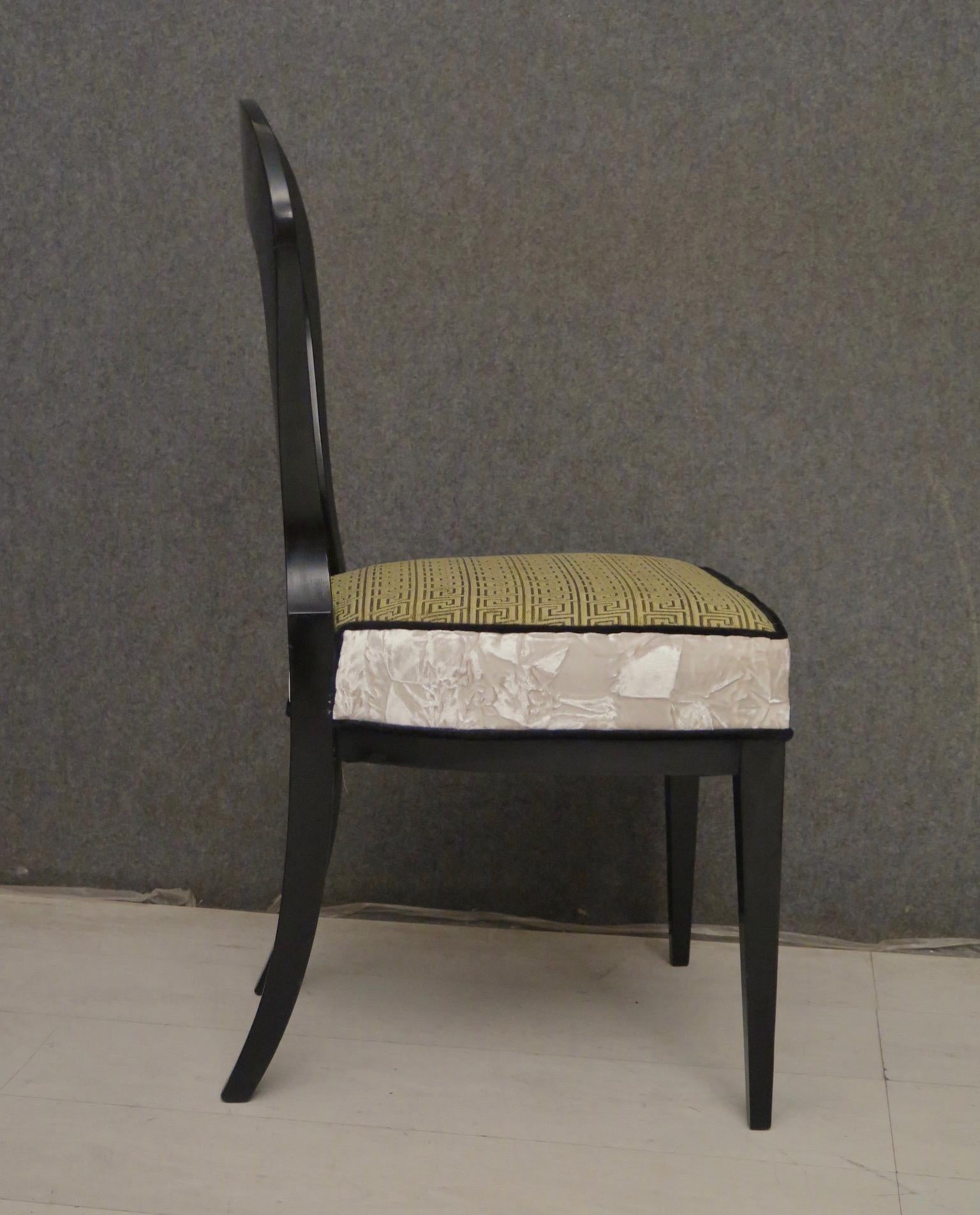 1820 Biedermeier Black Shellac and Velvet Austrian Chairs 5