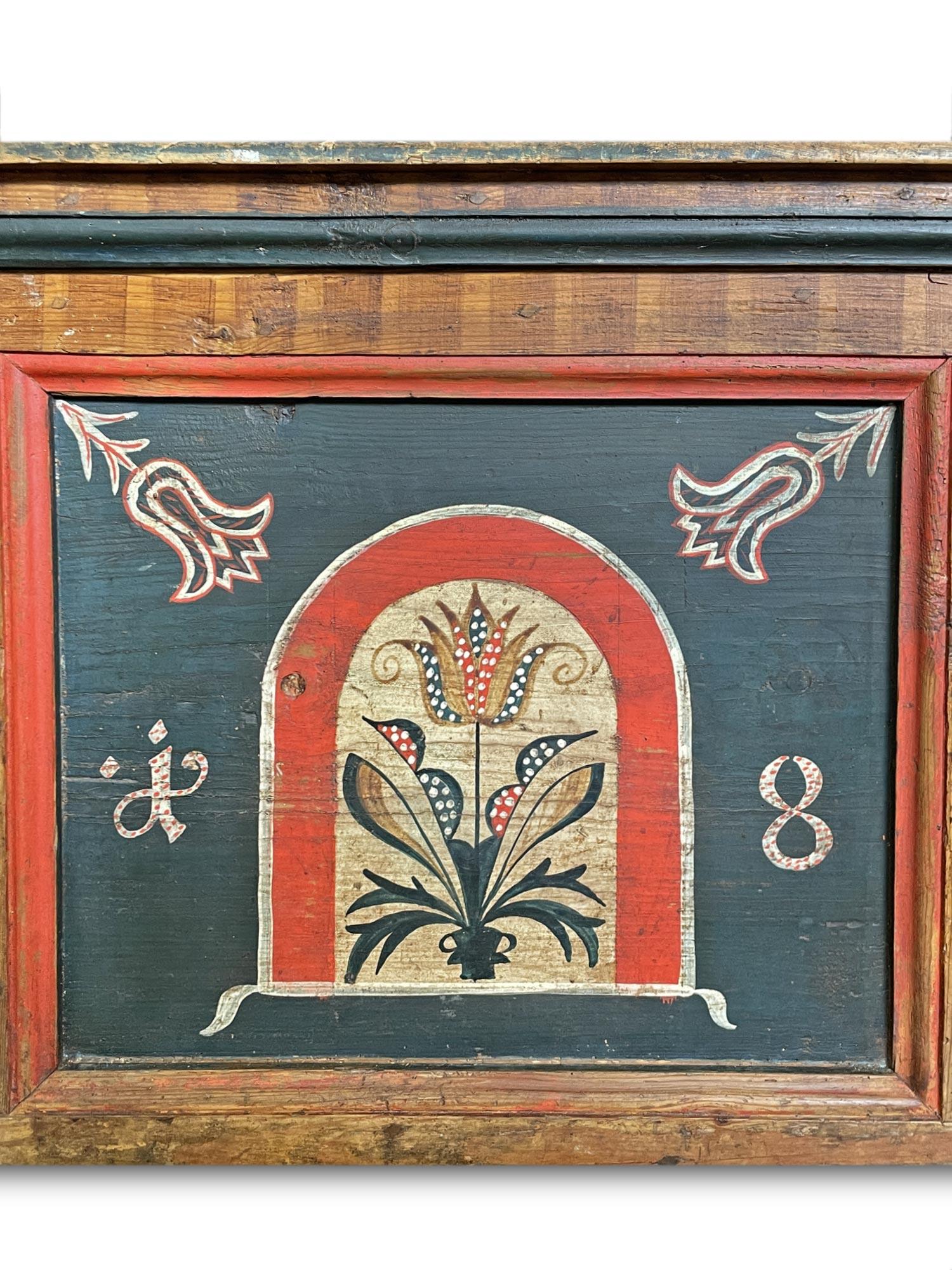 1820 Blue Floral Panted Blanket Chest 3