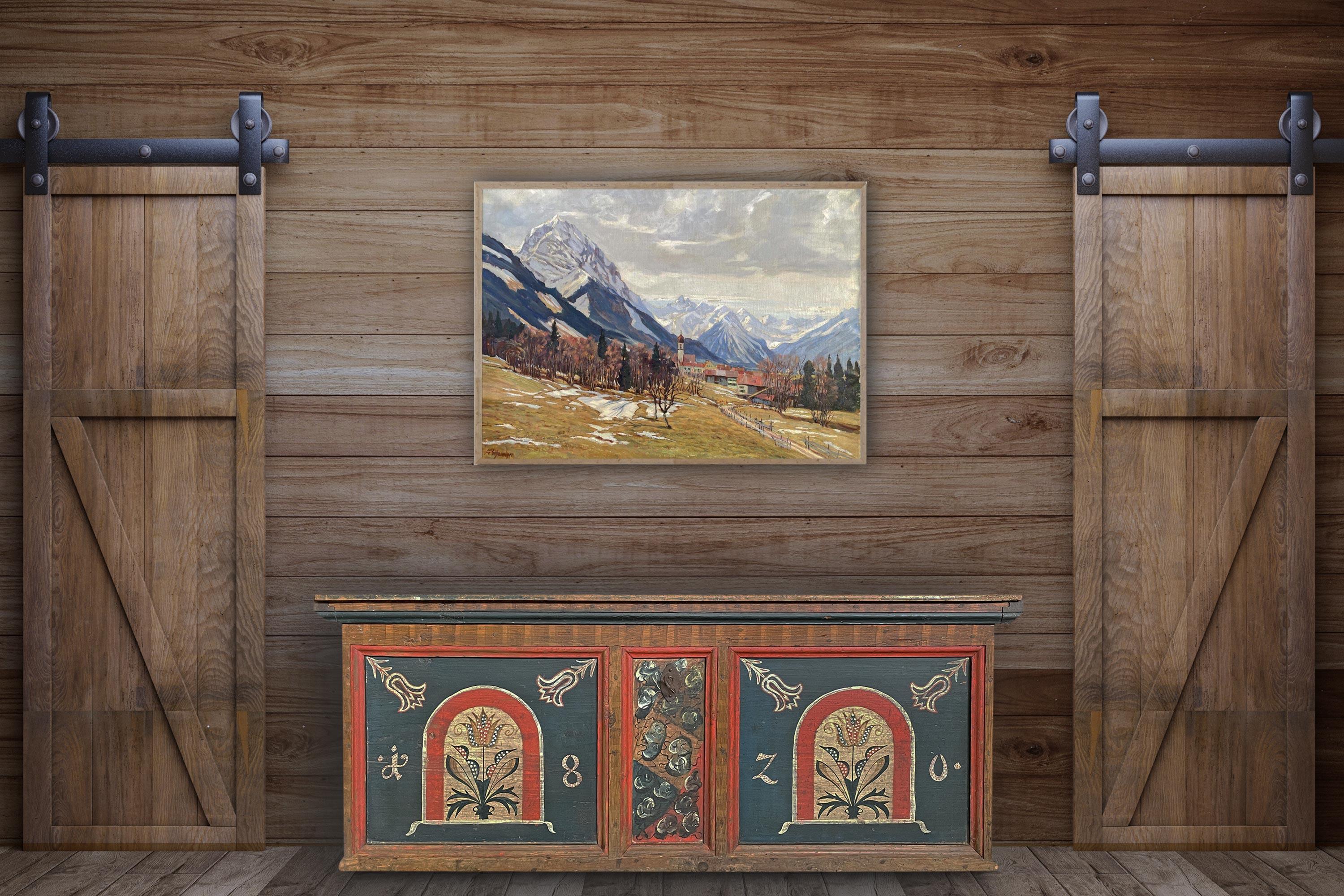Painted Tyrolean chest dated 1820

Measurements: H. 60cm – L. 147cm – D. 68cm
Period: 1820
Origin: Tyrol
Essence: Fir

Description:
Beautiful painted Tyrolean chest in excellent condition.
The front is divided into three panels, deep blue in color,