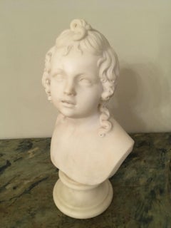 1820 Thorvaldsen Workshop White Marble Neoclassical Cupid Bust Sculpture