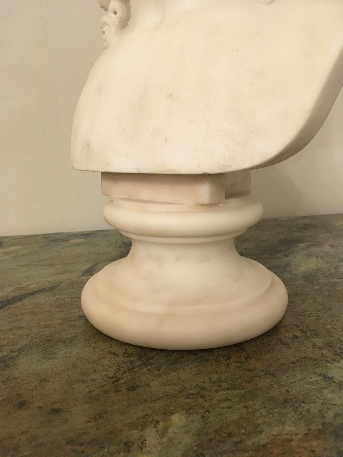 Marbre Sculpture de buste de Cupidon néoclassique en marbre blanc de l'atelier Thorvaldsen, 1820 en vente