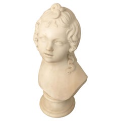 1820 Thorvaldsen Workshop Scultura neoclassica in marmo bianco con busto di cupido
