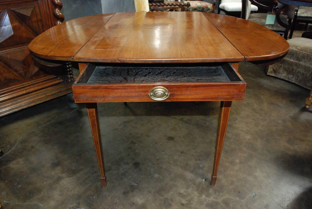 19th Century 1820 English Mahogany Empire Style Pembroke Table For Sale