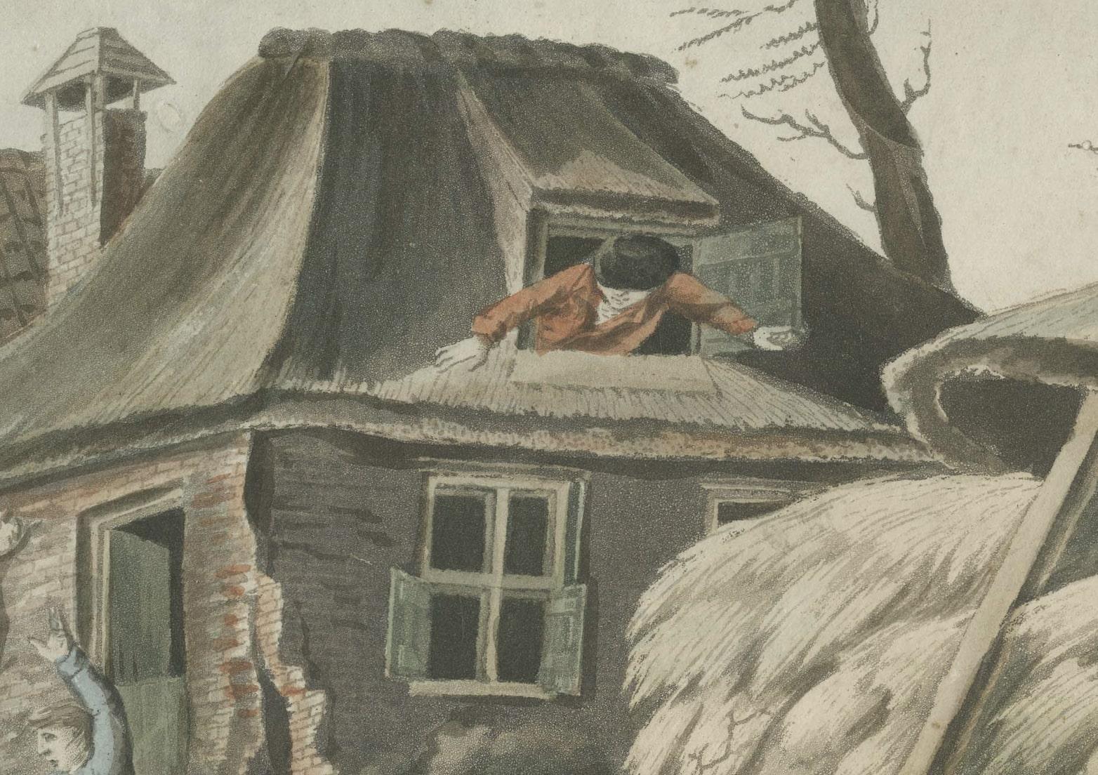 1820lood Catastrophe in Oosterhout, Holland: Eine historische Darstellung im Zustand „Gut“ im Angebot in Langweer, NL