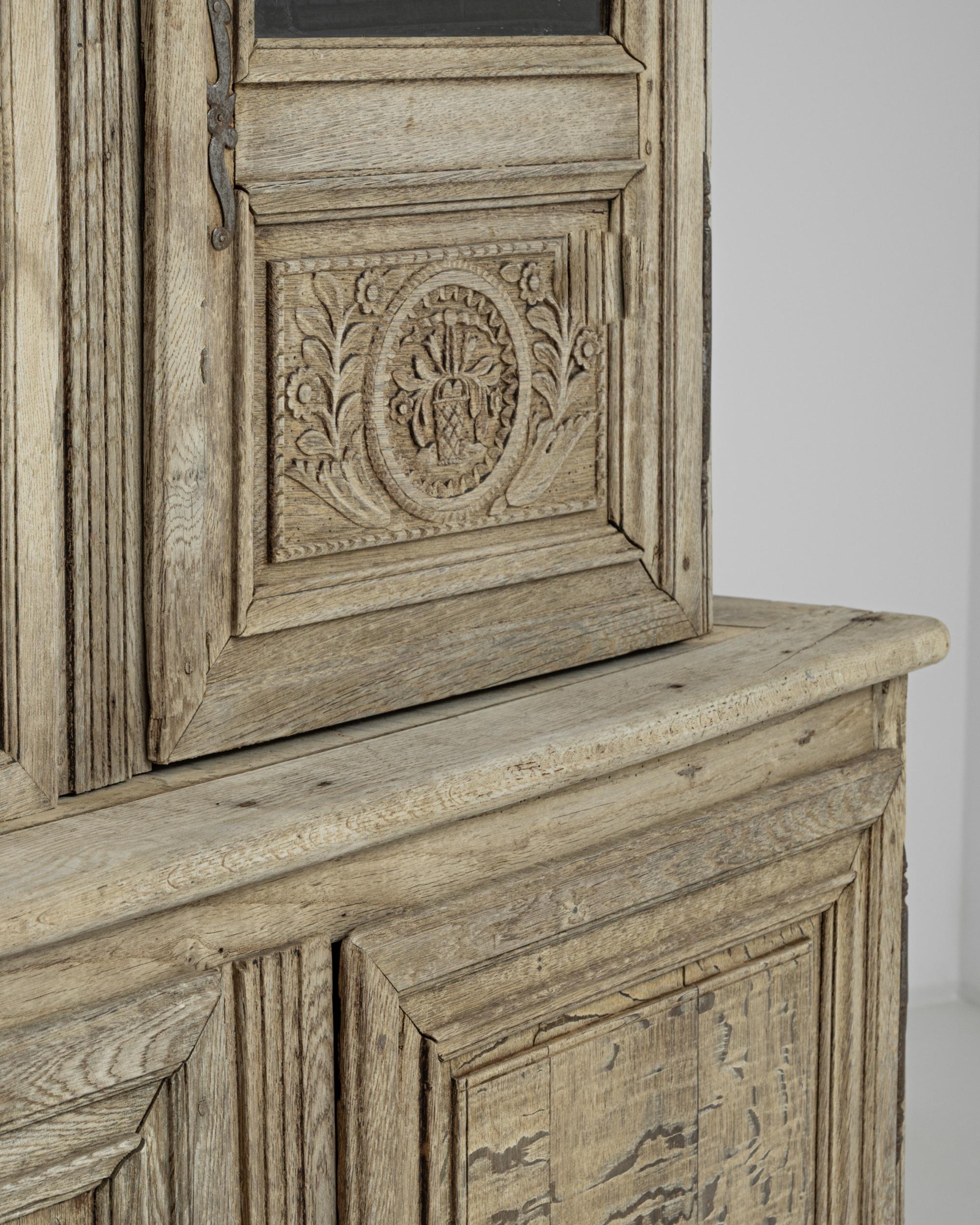 19th Century 1820 French Bleached Oak Cabinet