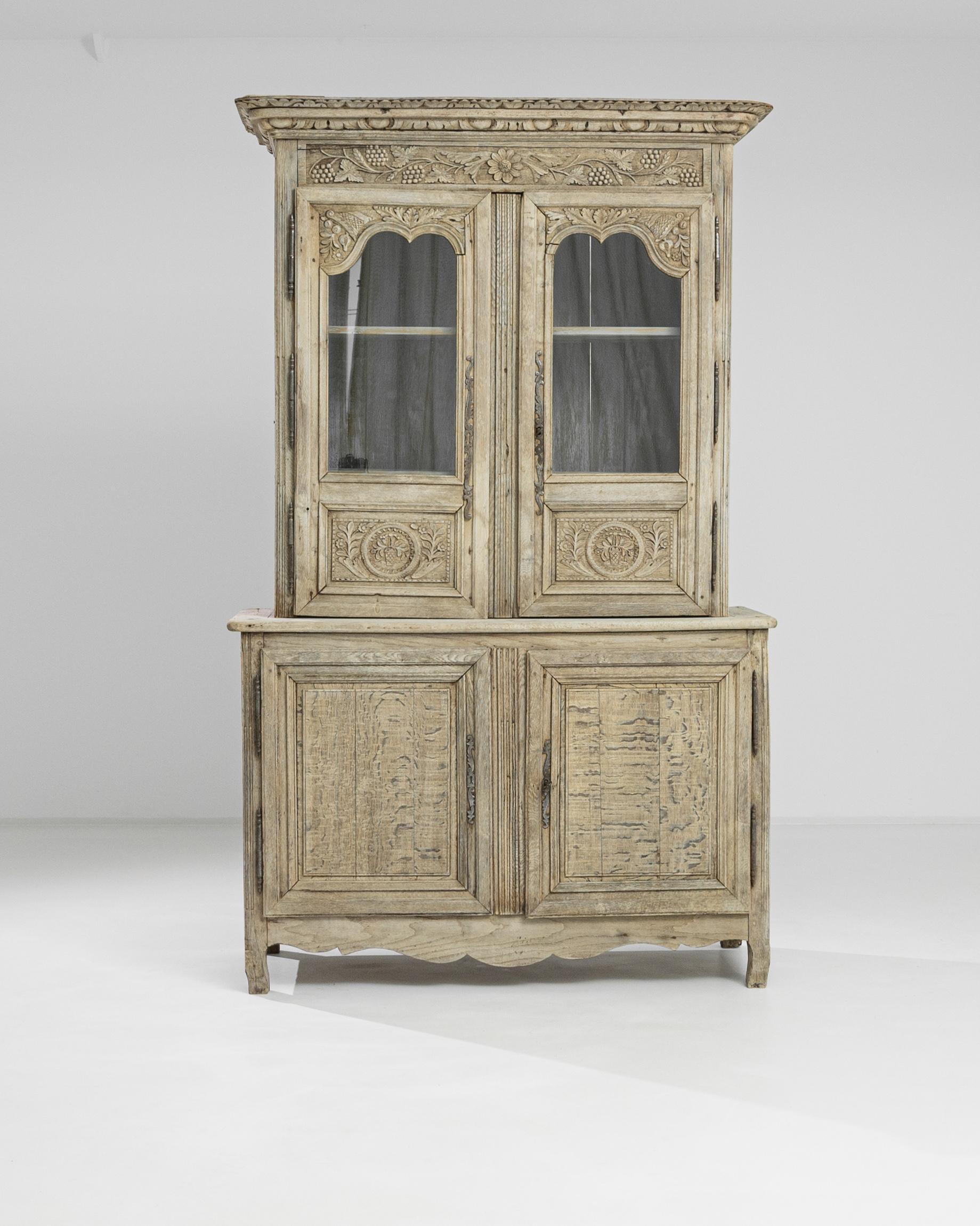 1820 French Bleached Oak Cabinet 1