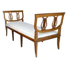 1820 French Fruit-wood Regency Style Bench