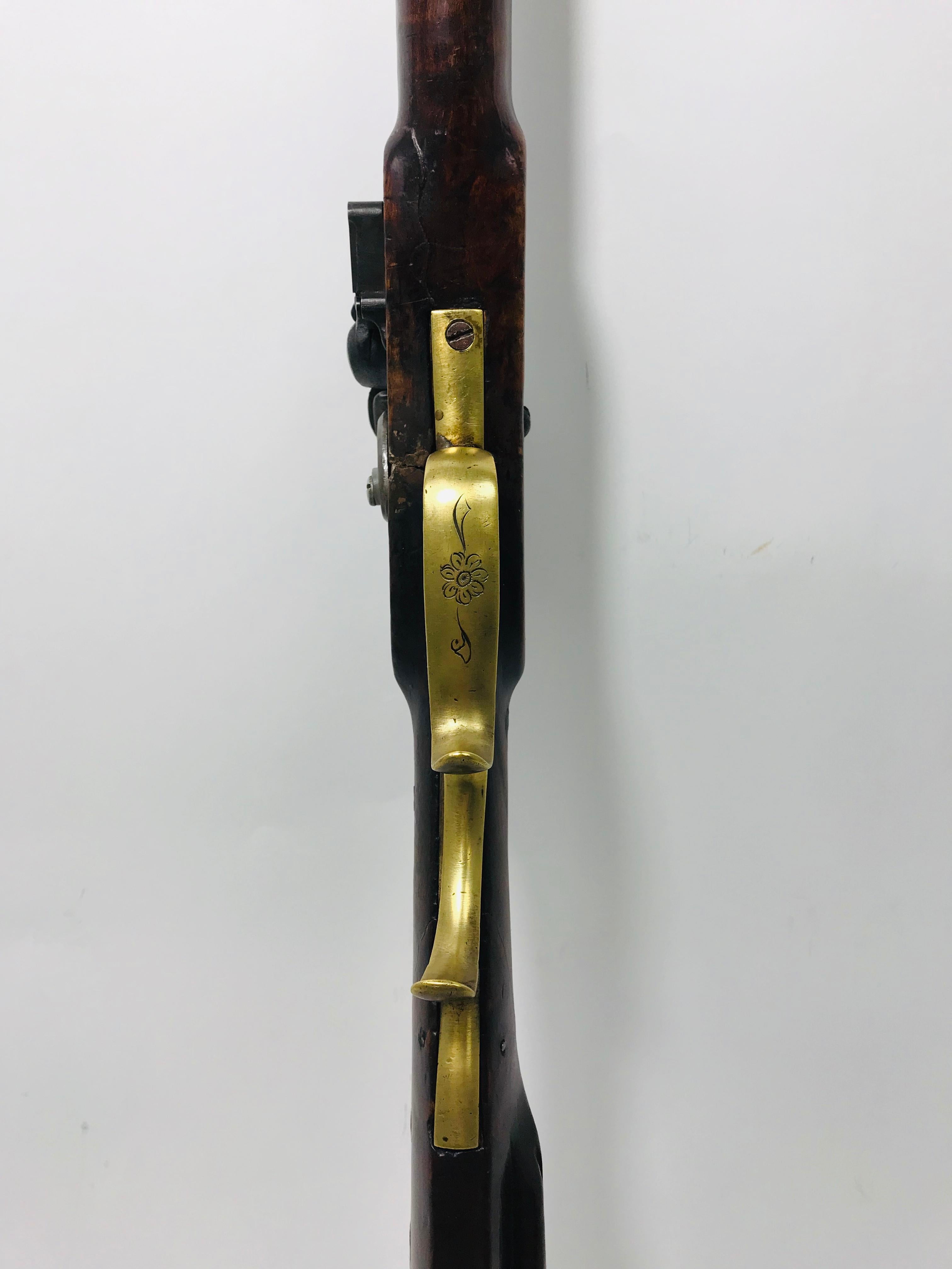 1820 Kentucky Rifle Signed J. M. Crossland Hand Graved Wood Frame 9