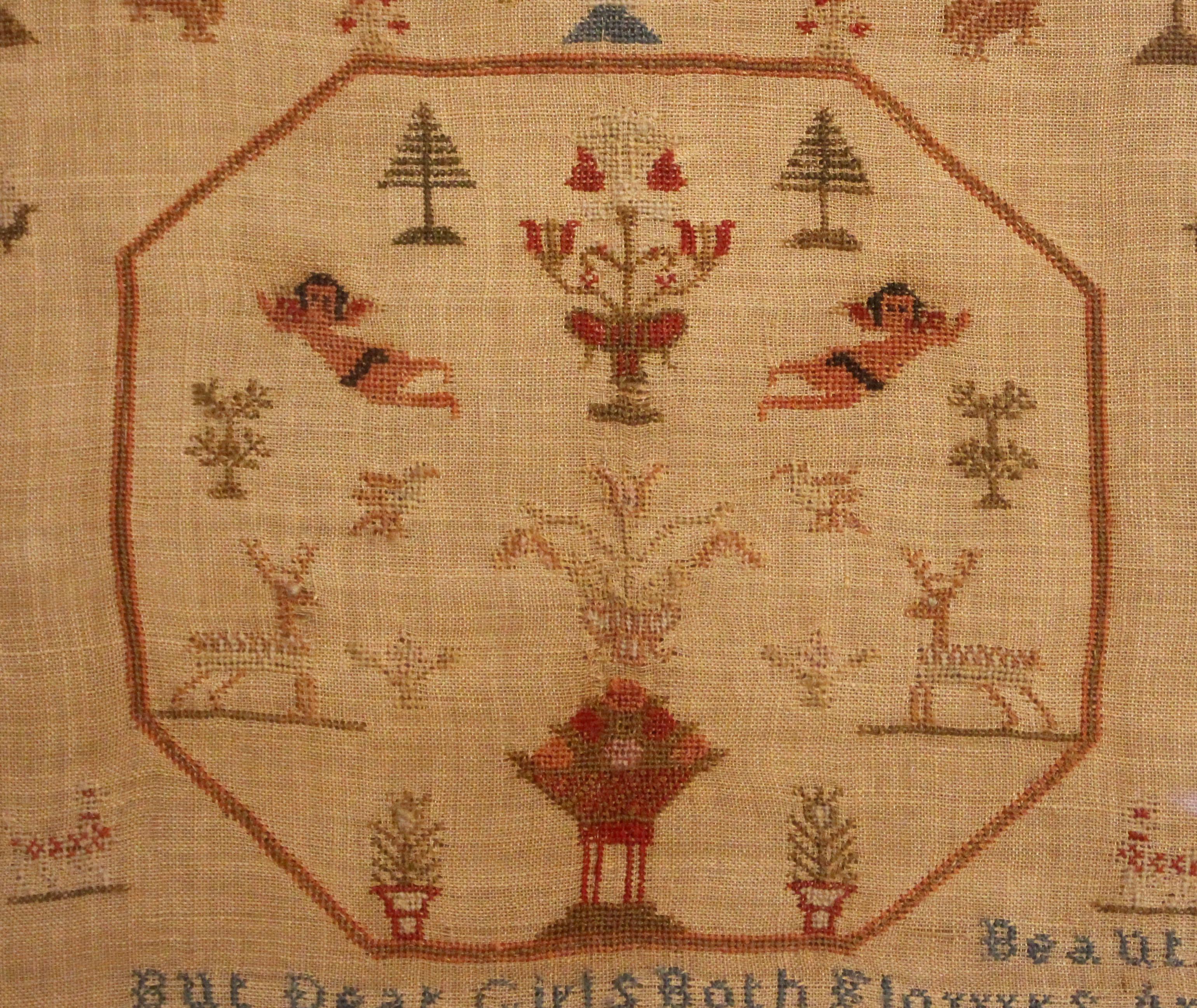 George IV 1820 Large Framed English Needlework by Mary Leak For Sale