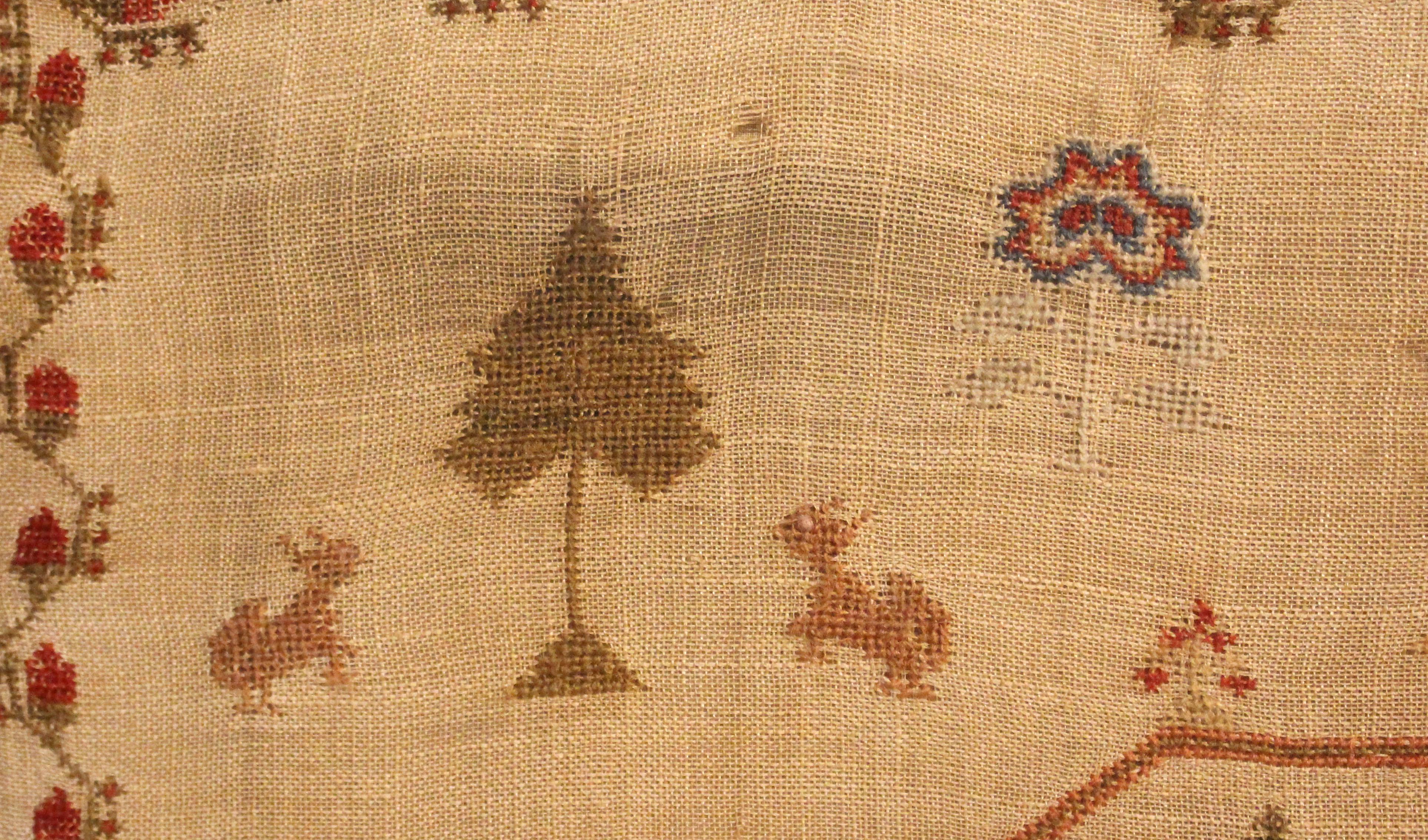 1820 Large Framed English Needlework by Mary Leak In Good Condition For Sale In Chapel Hill, NC