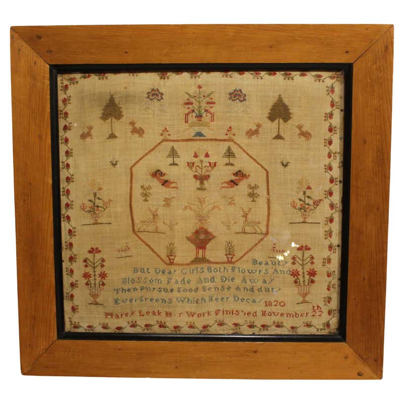 Large Vintage Needlework Wall Hanging In Oak Frame For Sale At 1stDibs large-vintage-needlework-wall-hanging-in-oak-frame-for-sale-at-1stdibs