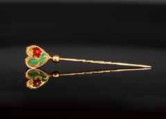 1820 Nordic Life Love Death Poison Pin Enamel 18K Gold / 1.36gr
