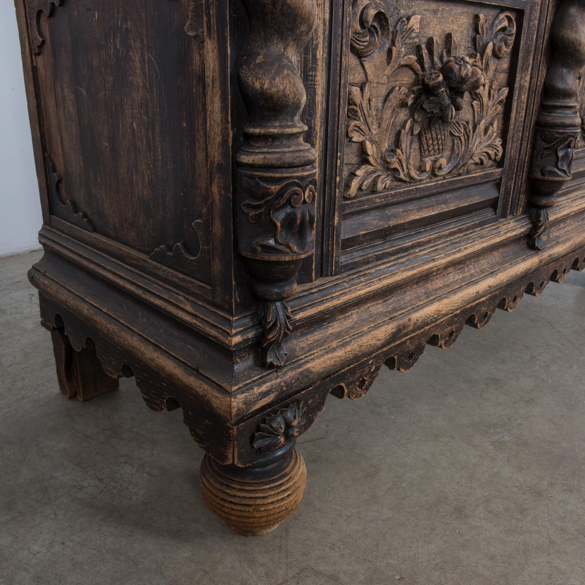 1820 Ornate Flemish Buffet Cabinet 8