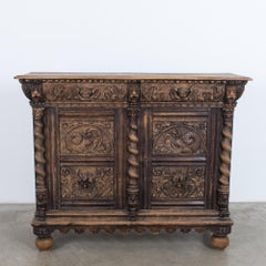 1820 Ornate Flemish Buffet Cabinet